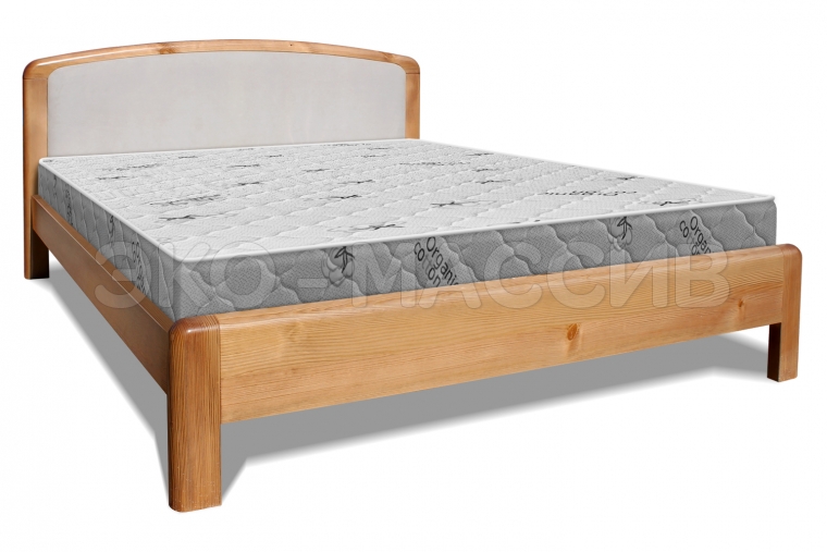 Кровать Альба Lux Мягкая из массива сосны