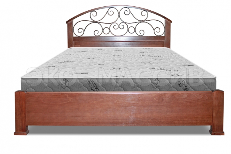 Кровать Маргарита (ковка) из массива дуба