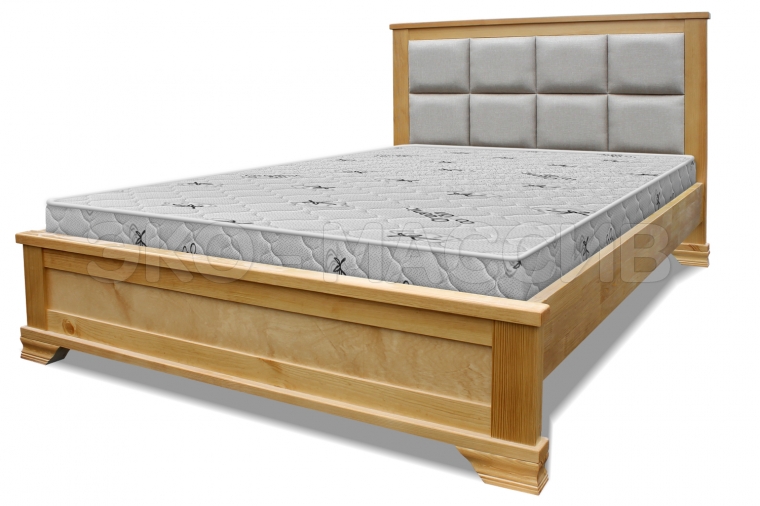 Кровать Фернанда с мягкой вставкой из массива дуба