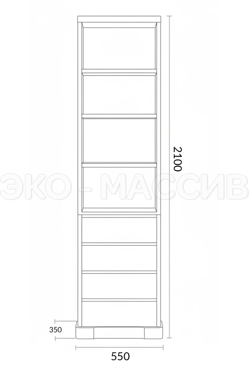 Стеллаж Альба Люкс из массива сосны