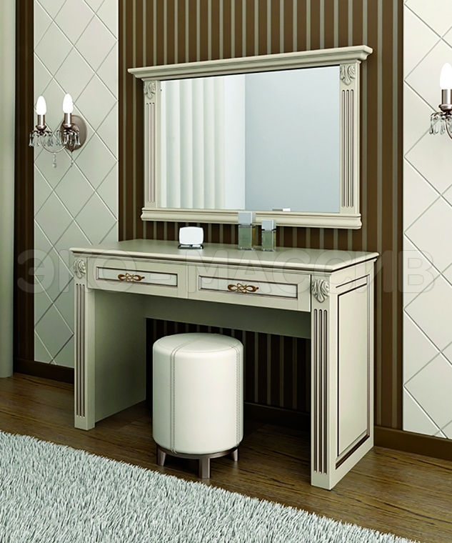 Туалетный столик Амелия с зеркалом из массива дуба