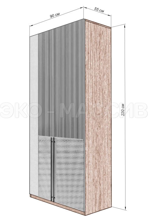 Шкаф Флорина 2-х ств., фасады МДФ в эмали из массива сосны