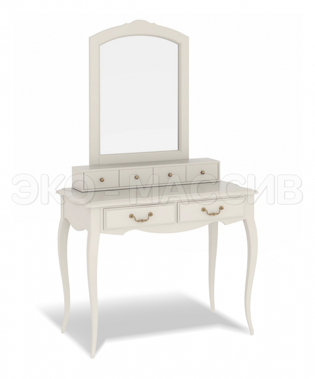 Дамский столик Прованс с надстройкой и зеркалом из массива сосны