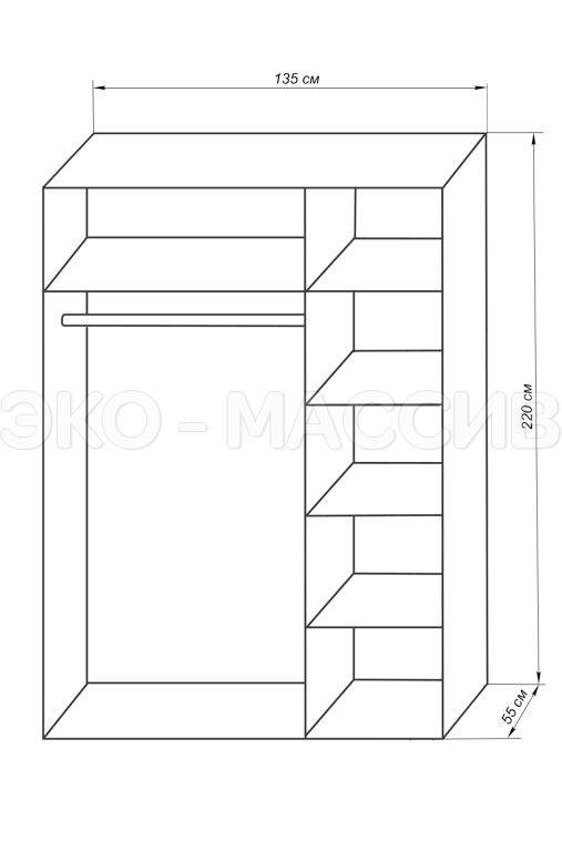 Шкаф трехстворчатый Валенсия из массива дуба