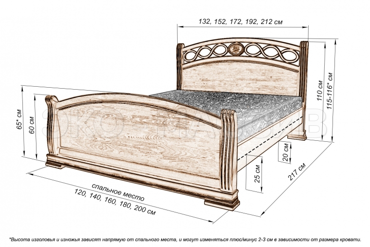 Кровать Спарта из массива сосны