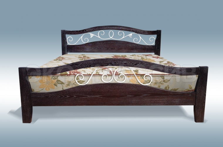 Кровать Дублин (ковка) из массива дуба