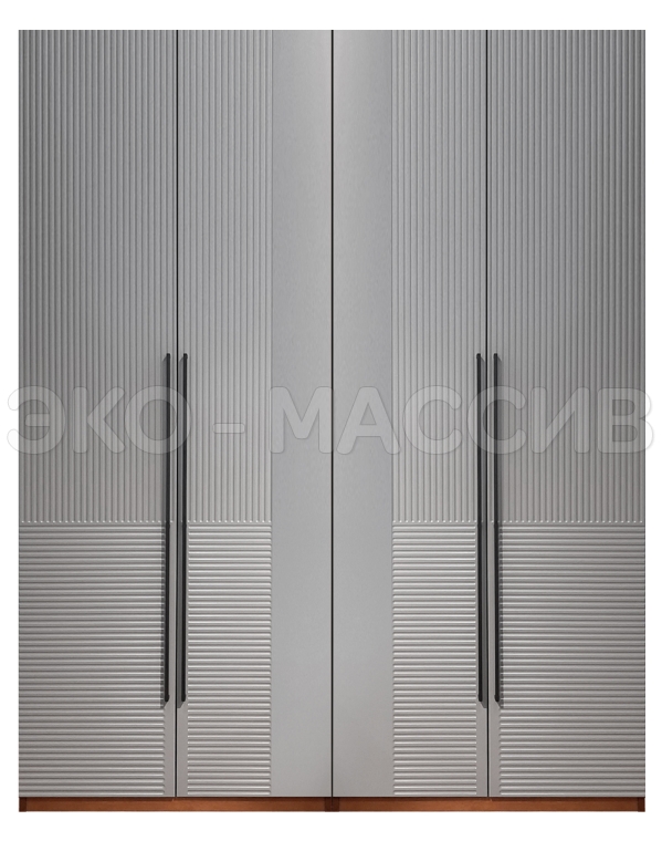 Шкаф Флорина 4-х ств., фасады МДФ в эмали из массива дуба