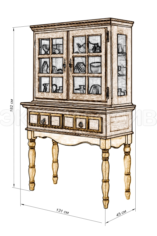 Сервант на ножках Ретро из массива березы