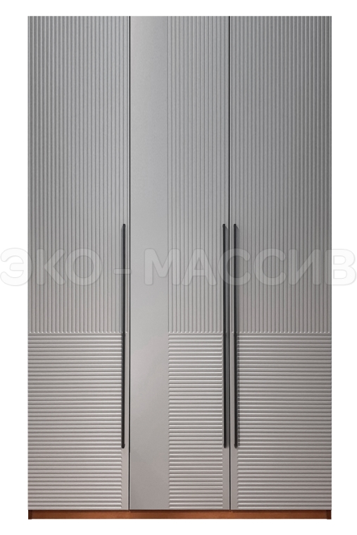 Шкаф Флорина 3-х ств., фасады МДФ в эмали из массива дуба