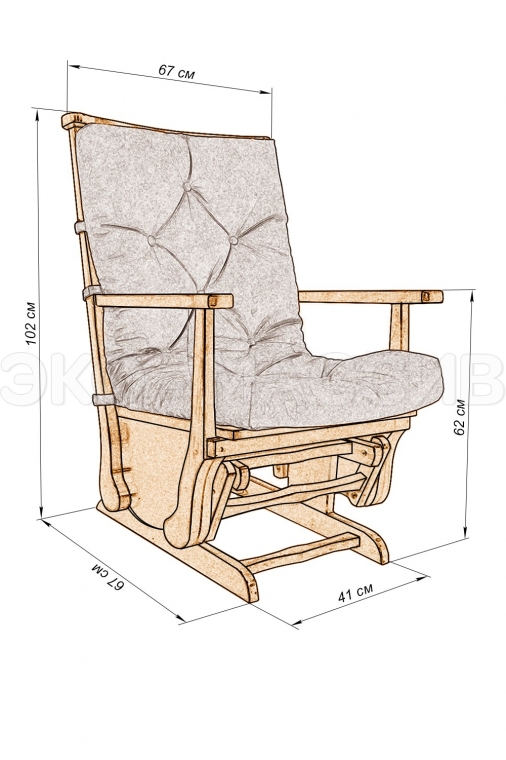 Кресло-качалка маятникового типа Фаворит из массива березы