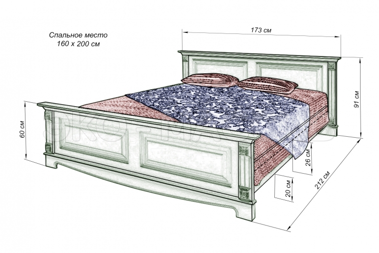 Кровать Версаль из массива бука