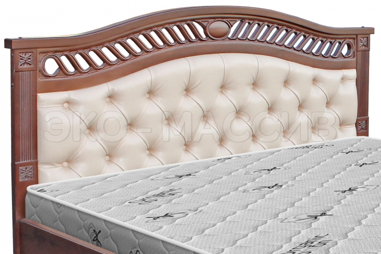 Кровать Мальта с мягкой вставкой из массива дуба