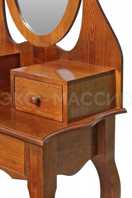 Дамский столик Прованс с овальным зеркалом из массива бука