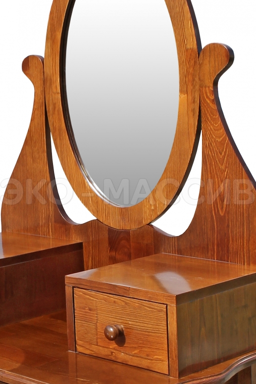 Дамский столик Прованс с овальным зеркалом из массива дуба
