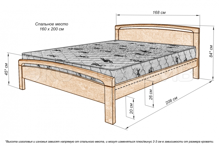 Кровать Альба Ultra из массива березы